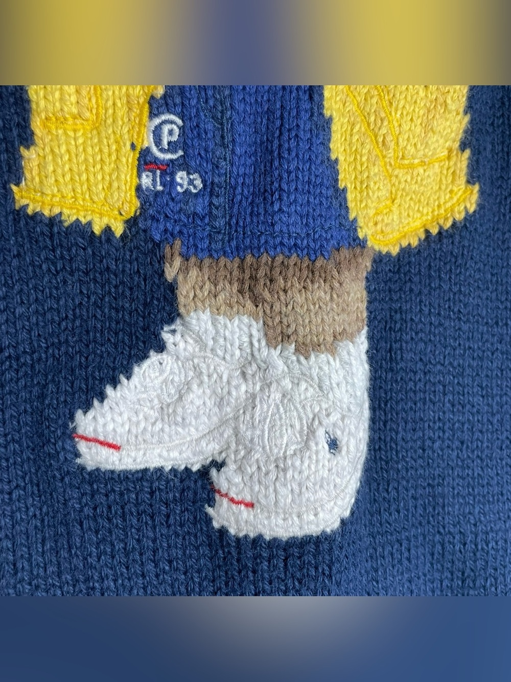 Polo Ralph Lauren Kid's Girls Blue Polo Bear Sweater Dress Size M (8-10) Blue - Picture 7 of 16